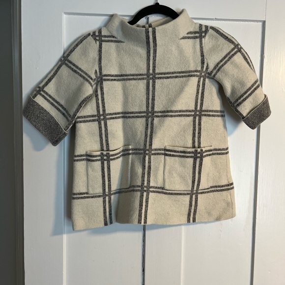 MOTH Anthropologie Wool Blend Sweater Top plaid Turtleneck Size Medium - Picture 1 of 7